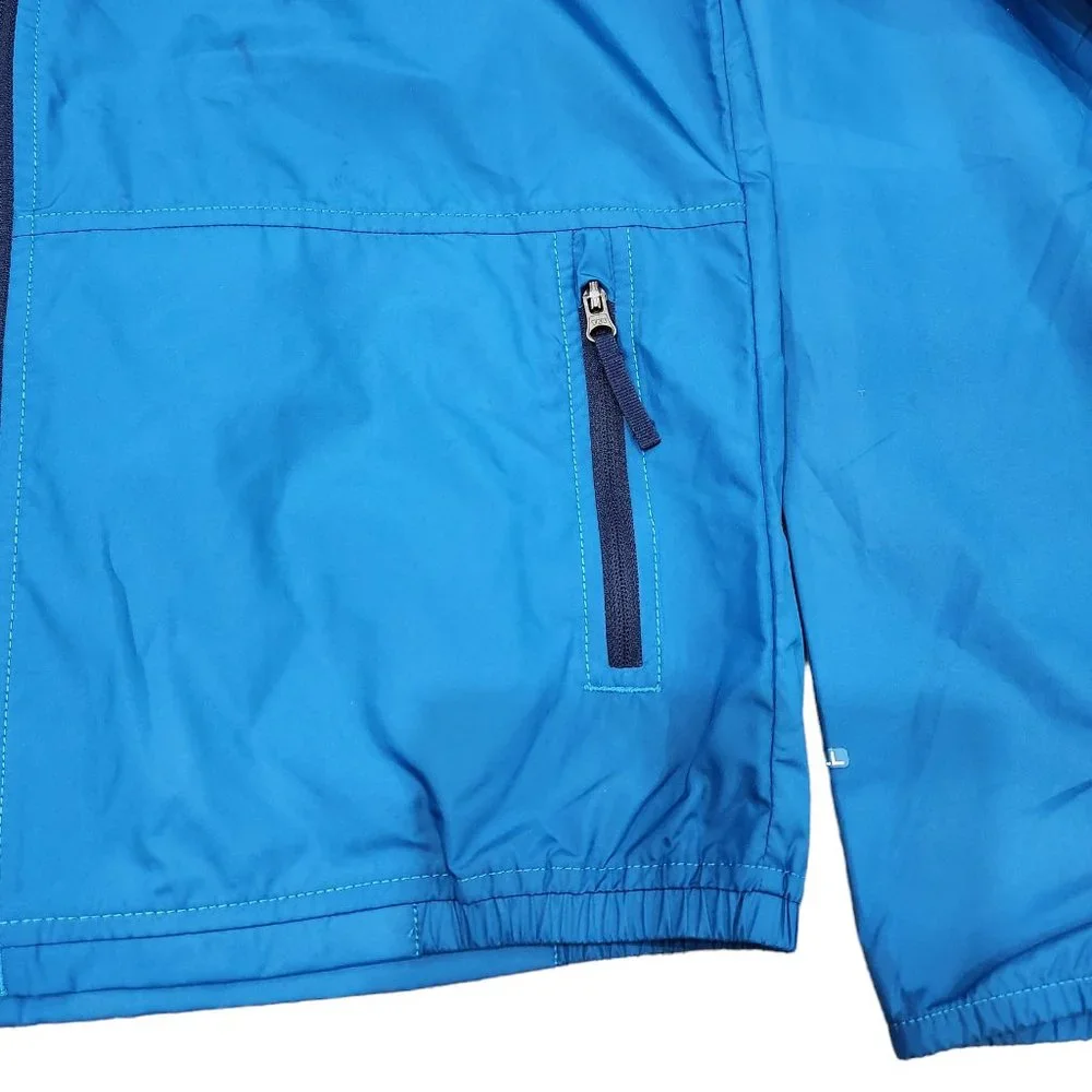 The North Face Boy Cyclone Hoodie Windbreaker Jacket Navy Blue Zipper